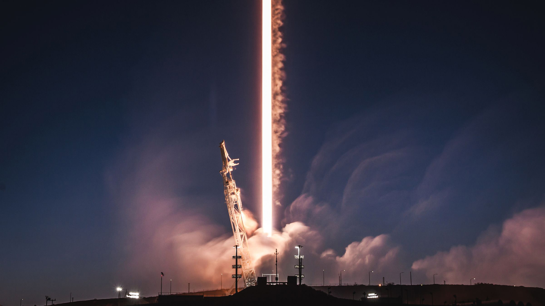 A Falcon 9 takes off at Vandenberg Air Force Base. Picture: SpaceX
