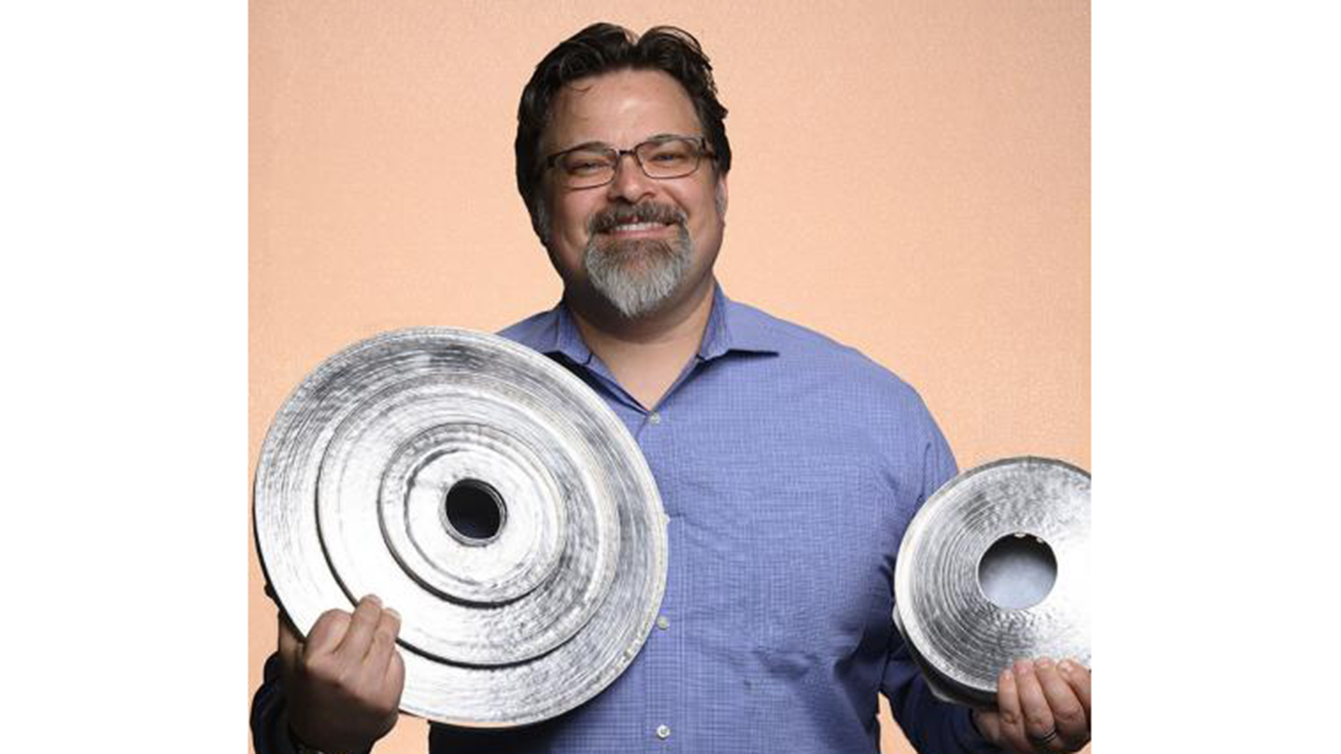 Jeff Lints, founder and CEO of Fortius Metals, with parts. Image: Fortius Metal