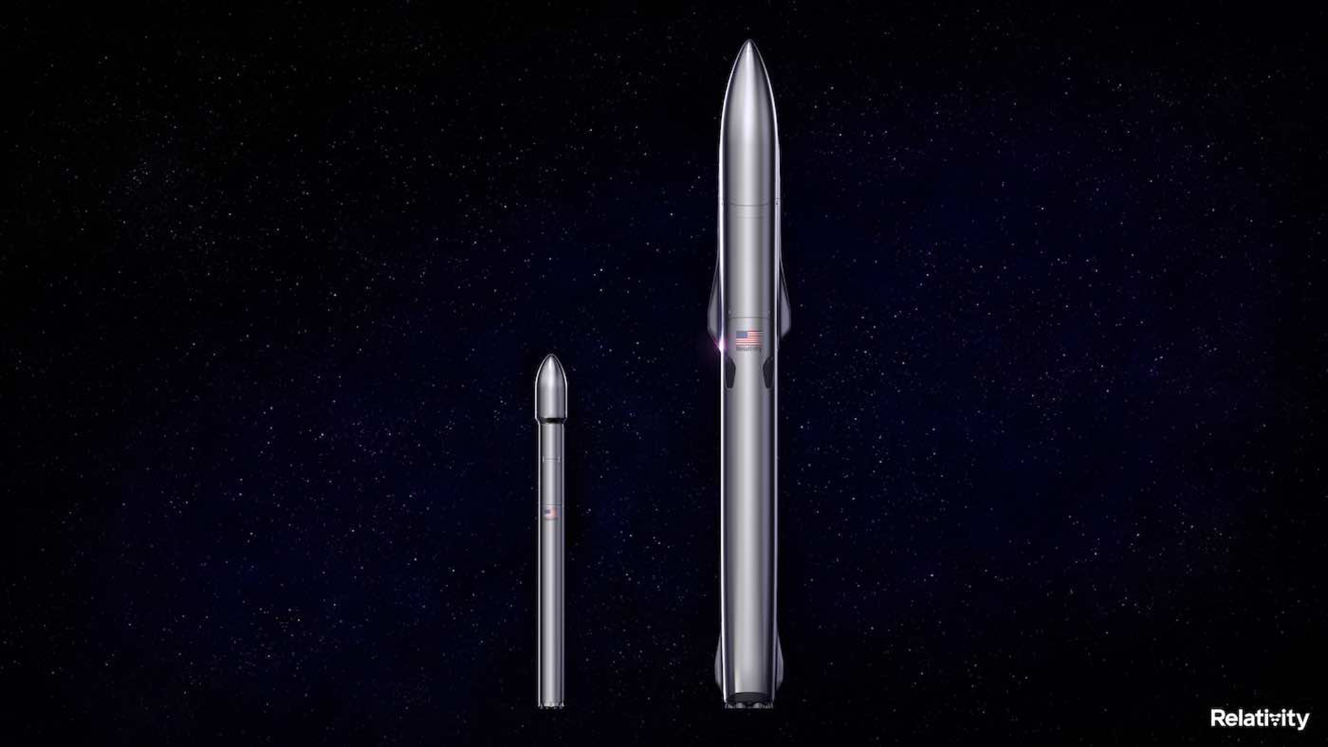 Illustration of Relativity’s Terran 1 and Terran R rockets. Image: Relativity Space