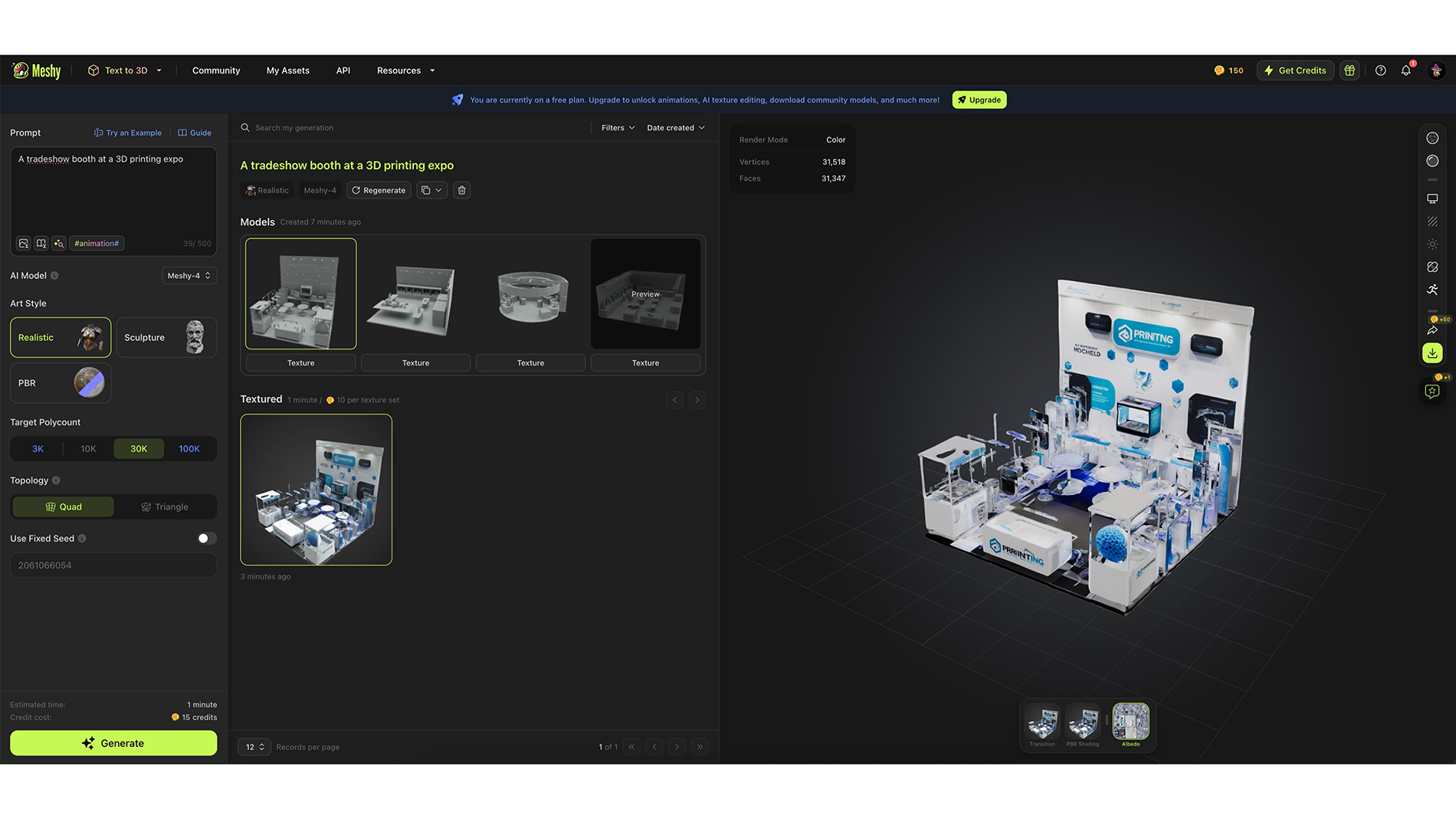 Exhibition stand designed with AI. Image: James Woodcock