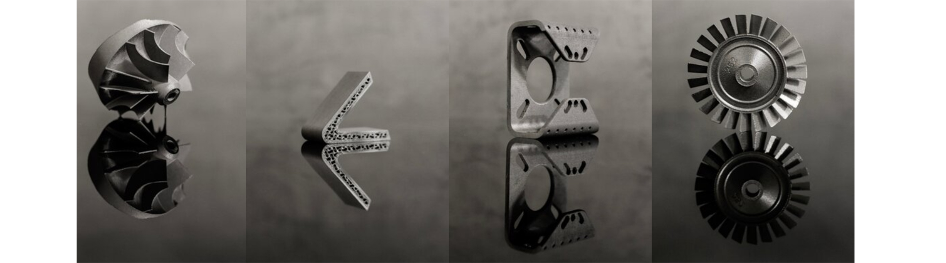 Selection of Different Parts Printed using Recycled Ni718 Powder