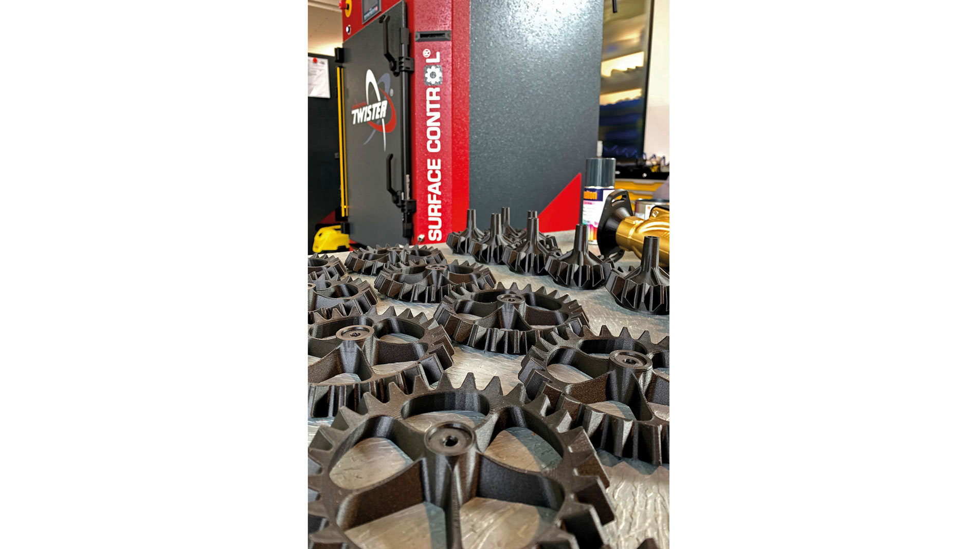 3D-printed spare parts for the Twister from BMF. Image: BMF