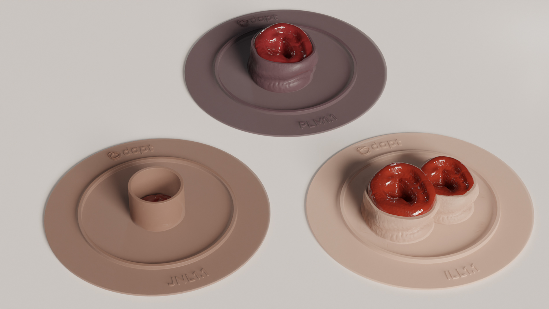 Silicone 3D-printed stoma bag flanges. Image: Odapt
