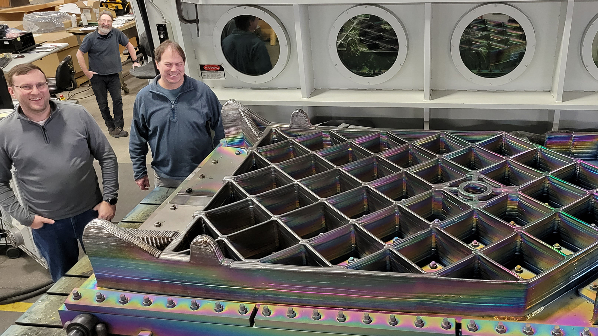 This grid fin was built for the Indian company Ankit Aerospace and the Indian Space Research Organisation (ISRO). Image: Sciaky