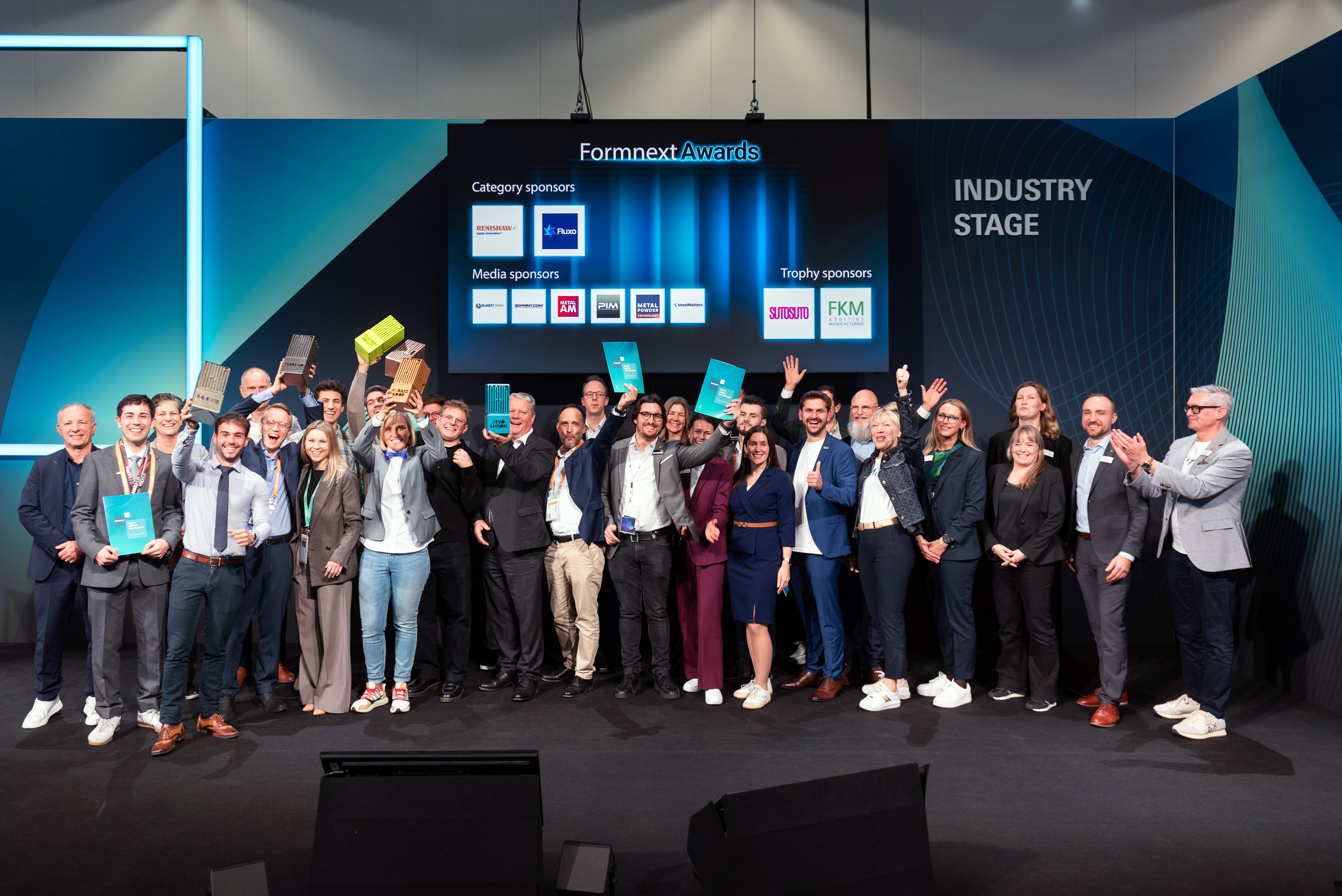 All participants of the Formnext Awards: winners, finalists, jury members, and sponsors