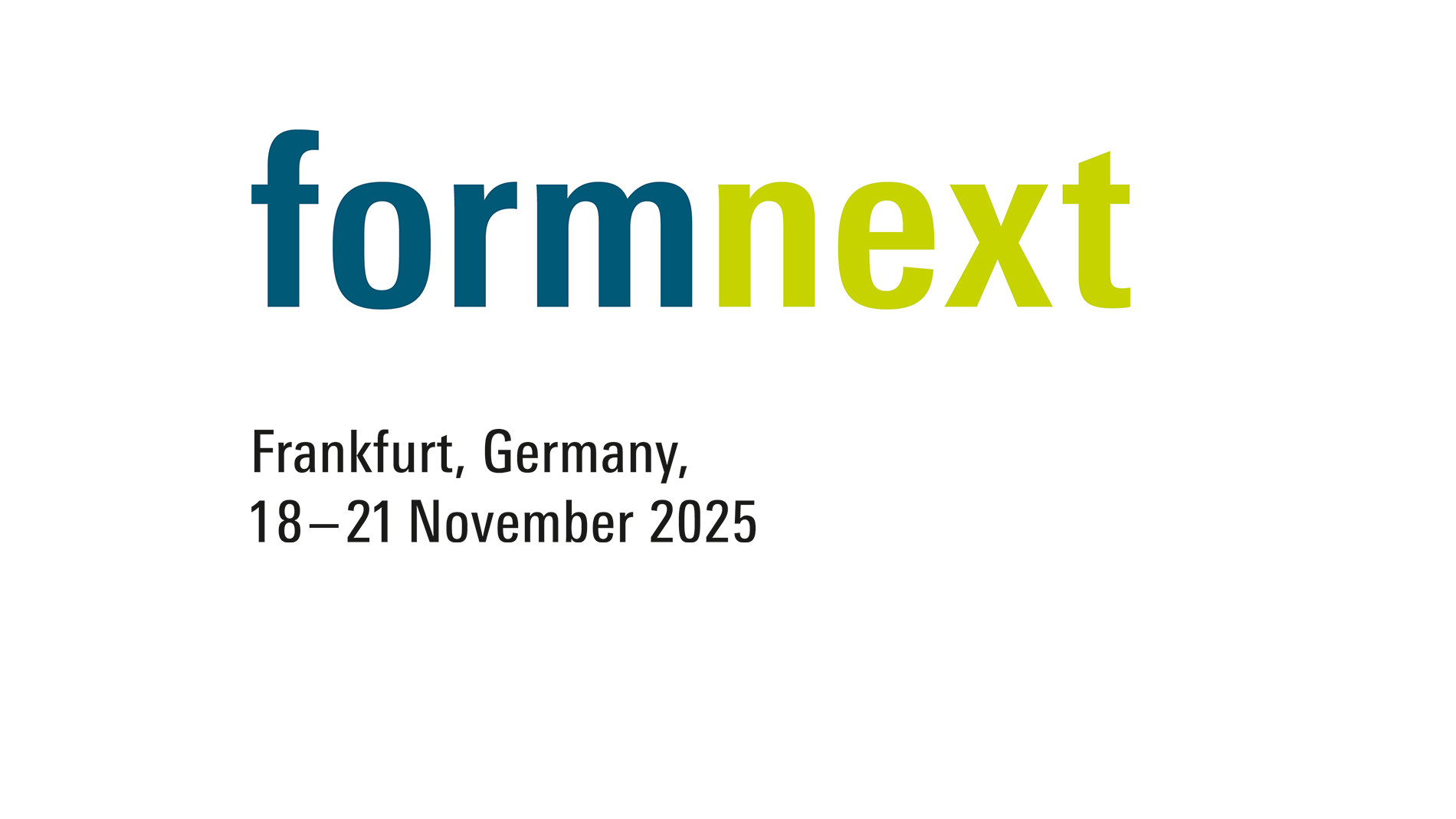 Formnext logo package place and date, English