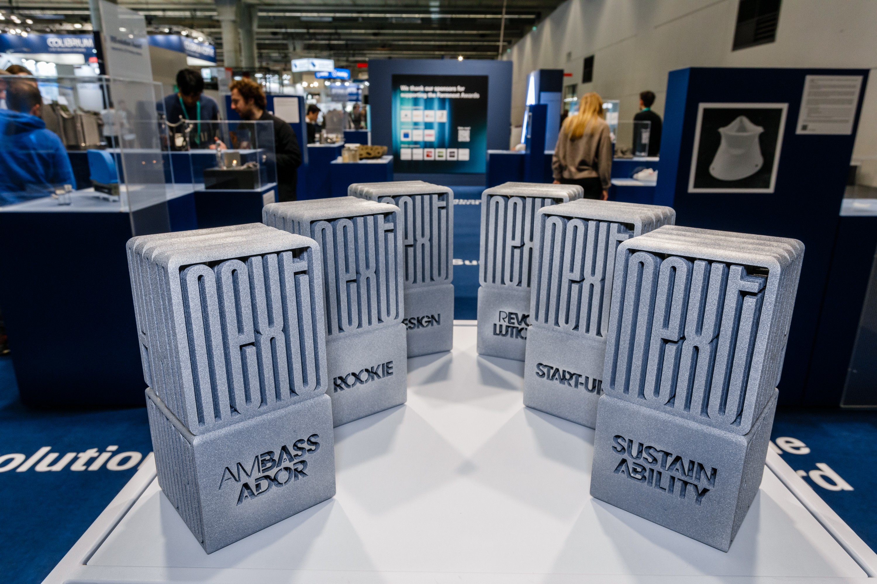 The six categories of the Formnext Awards. Copyright: Formnext, Mesago Messe Frankfurt GmbH / Marc Jacquemin Formnext