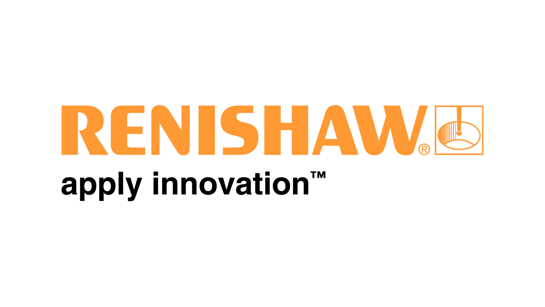 Renishaw Primary identity and strapeline orange and black logo RGB jpg