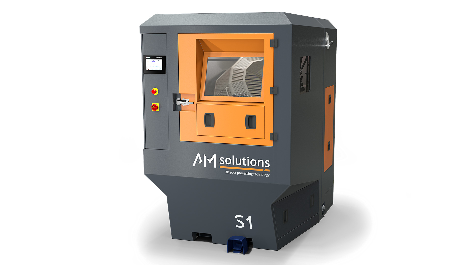 Automated depowdering and finishing are moving into smaller-footprint equipment as industrial AM systems become more compact. Image: AM Solutions