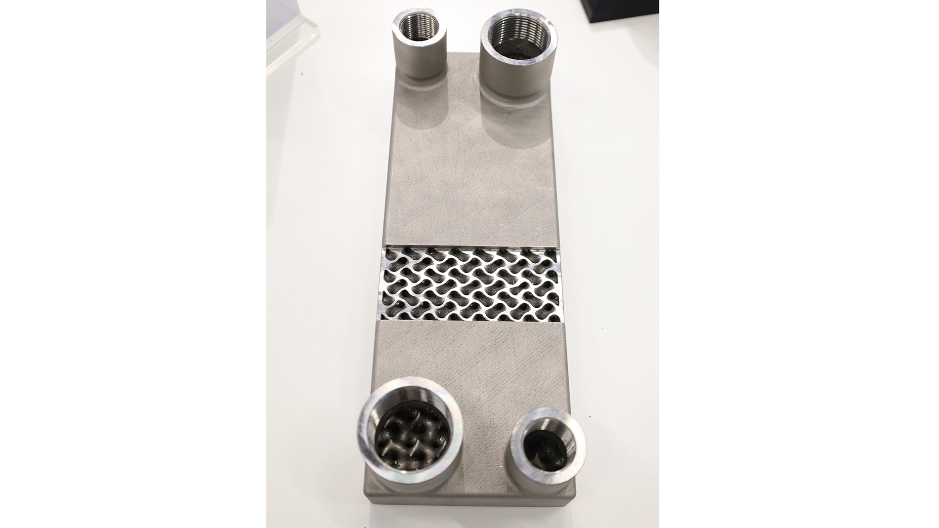 Heat exchanger with gyroid structure from the SMS Group. Image: Thomas Masuch