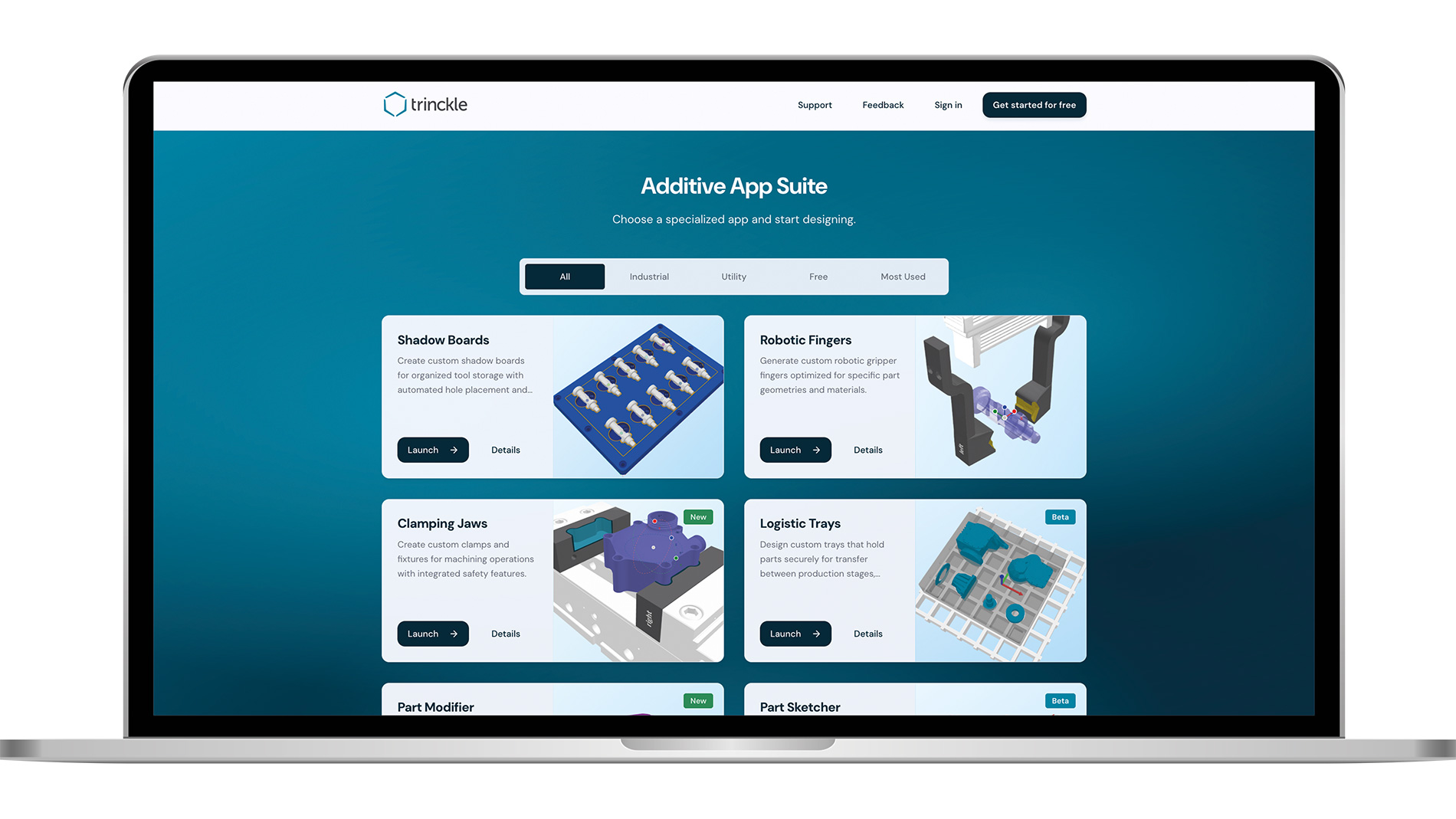Additive App Suite and industrial applications. Images: Trinckle